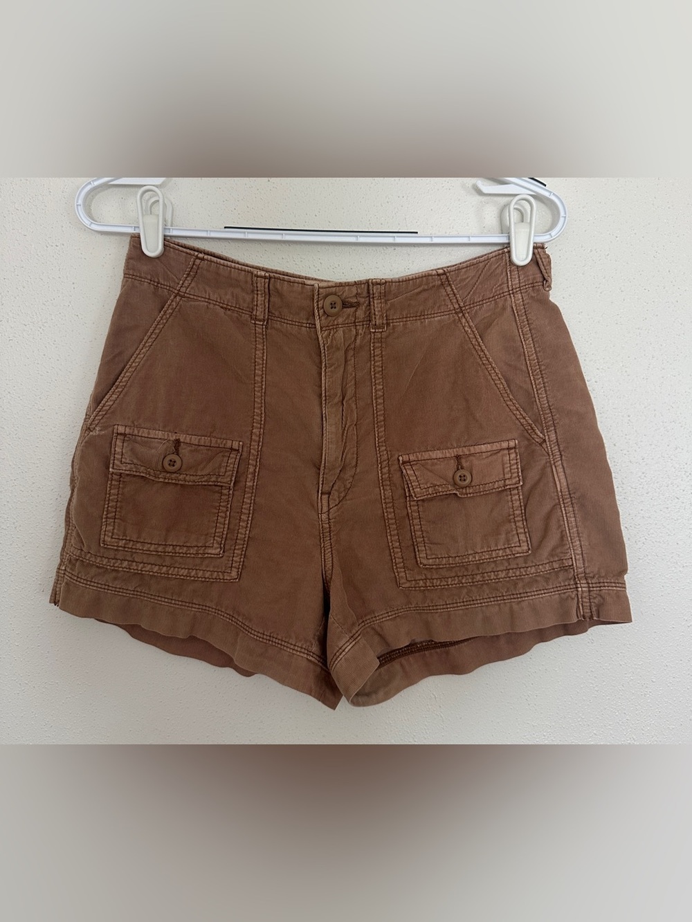 American Eagle Corduroy Cargo Shorts High Waisted Brown 90s Boyfriend Casual 6